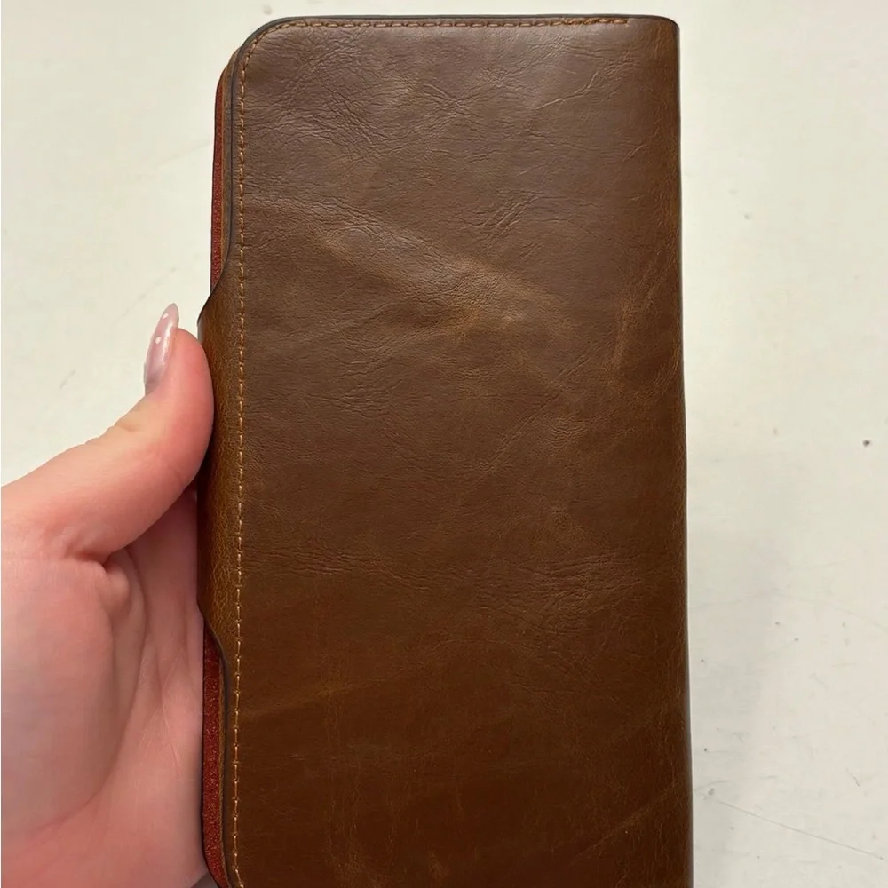 Western Cowboy Wallet BAILINI  Genuine Leather Hasp Snap 7.5”